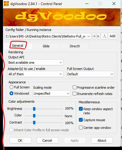 dgVoodoo General tab